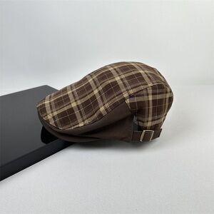 Stylish Brown Plaid Women's Cap